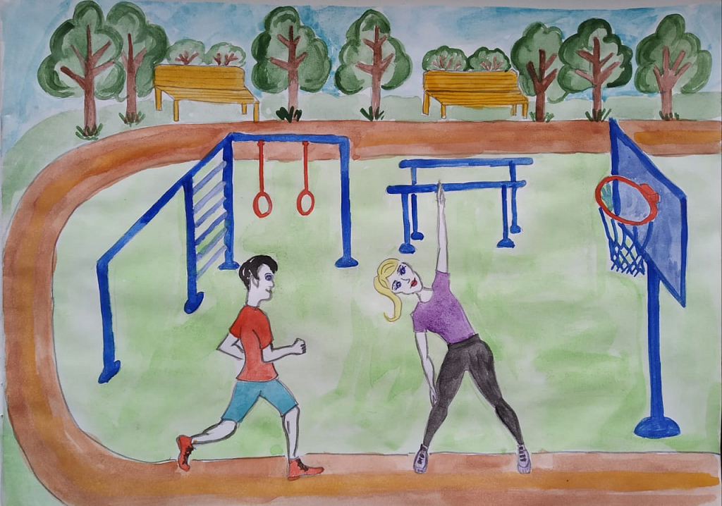 План картины детская спортивная школа. Рисунок на тему спорт. Спортивный рисунок в школу. Рисунок на тему ЗОЖ. Спортивный образ жизни рисунки.
