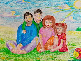Районный конкурс рисунка "Моя дружная семья"