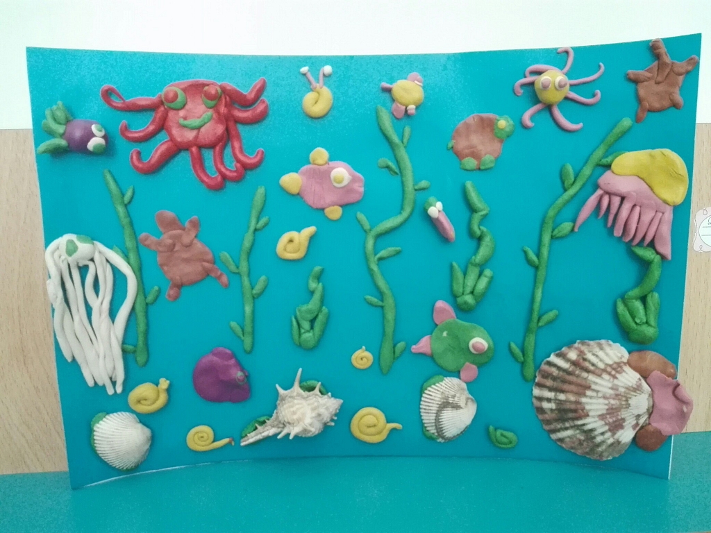 Конструируем природные формы. Пластилинография для детей Морское дно. Лепка морские обитатели в старшей группе. Поделка подводный мир. Панно подводный мир в младшей группе.